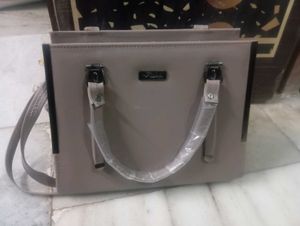 Elegant Taupe Structured Handbag