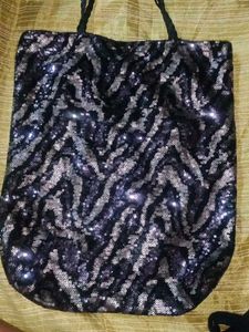 Sparkly Zebra Print Tote Bag