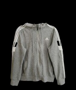 Adidas Gray Zip-Up Hoodie