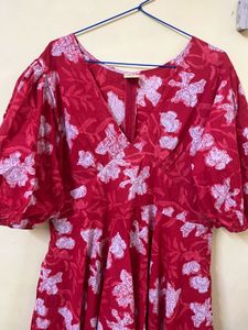Red Floral Print Dress
