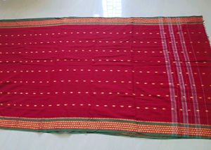 New Red pure Cotton Emboidered Saree🌻