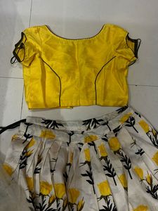 Yellow Floral Lehenga Set