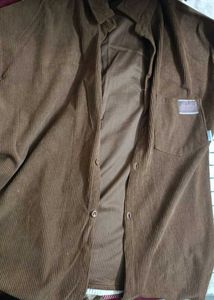 Blue Casual Tshirt and Brown Shirt Combo