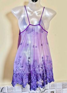 🎁Buy 2 Get 1 Free 🎁Purple Embroidered Nightgown
