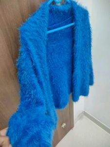 Fluffy Blue Cardigan