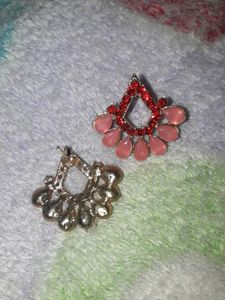 red pink stone studs