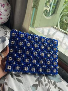 Beaded Blue Clutch Pouches Handbags Sling Bags