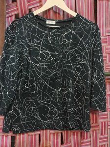 Abstract Print Long Sleeve Top