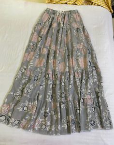 Floral Tiered Maxi Skirt Waist 28-32