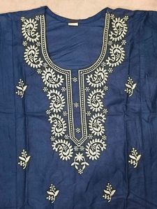 Embroidered Blue Kurti - XXL