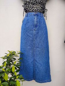 Floral Top &amp; Denim Skirt Set
