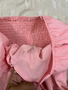 Baby Pink Cute Fitted Top