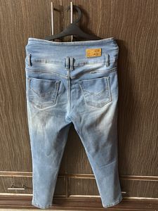 High-Waisted Denim Jeans