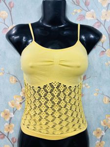 Y2k Yellow Cut Out Cami