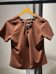 Brown Backless Crop Top