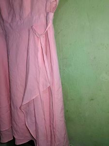 Pink Cutout Mini Dress With Adjustable Waist