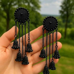 Black Jhumka Earrings