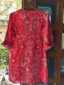 Utsa Floral  XS Kurti Rose Pink