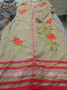 2 Kurti Embroidered Beautiful Golden And Fulkari