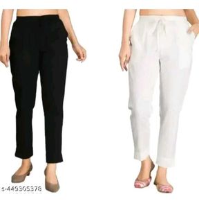 White  And Black Casual Pants