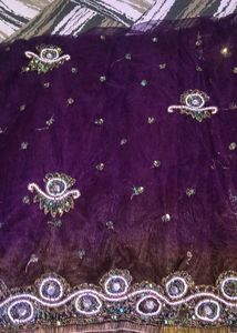 Embroidered Saree Dark Wine Colour
