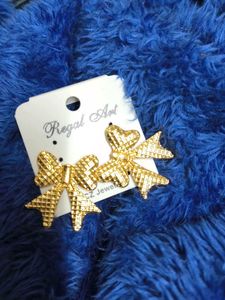 Gold Bow Earrings