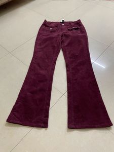 Forever 21 Burgundy Corduroy Flare Pants
