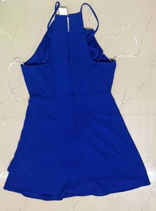 Chic Blue Ruffled Mini Dress