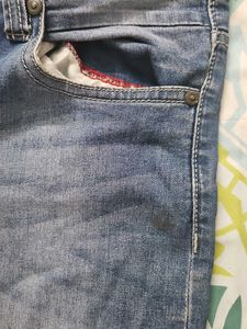 mid waist straight fit denim