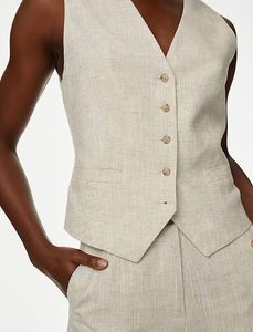 Mark & Spencer Linen Blend Vest size L-XL