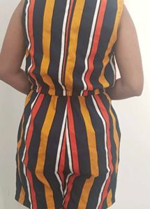 Striped Sleeveless Jumpsuit