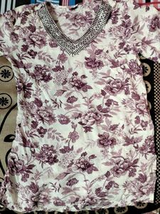 Floral Print Short Kurti
