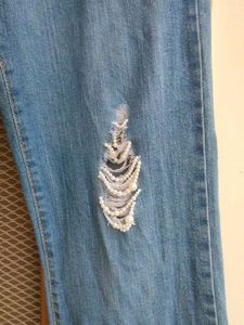 Pinterest-y Ripped Blue Bootcut Jeans