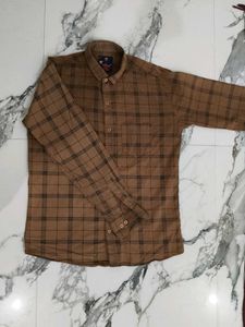 Men's Brown Checked Casual Shirt