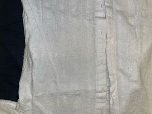 White Textured Casual Shirt