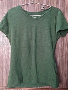 Olive Green V-Neck Tee