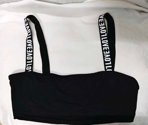 &#39;Love&#39; Straps Bralette Plus Freebie Earings 1 Set