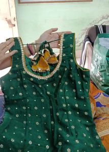 Emerald Green Embellished Indian Dress