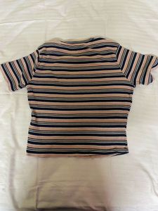 Striped Ribbed Crop Top