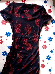 Red And Black Bodycon Dress Mini