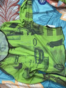 Green Graphic Print Top