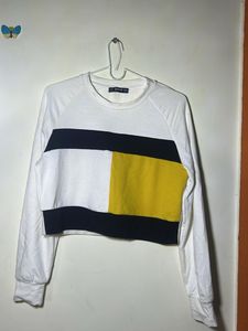Shein Color Block Cropped Sweatshirt