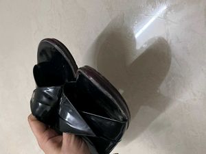 Black Patent Leather Slides