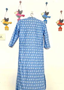 Blue Printed Kurti Dress