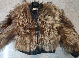 leather and fur cum vintage inspired jacket
