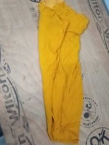 Golden Yellow Linen Shalwar Salwar