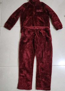 Zivame Winters Love Fur Night Suit