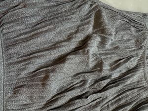 Silver Sleeveless Top With Sparkly Fabric