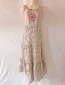 Beautiful Grey &amp; Pink Anarkali Kurti
