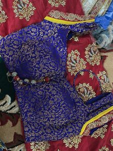 Red & Blue Lehenga Choli Set Never Wore